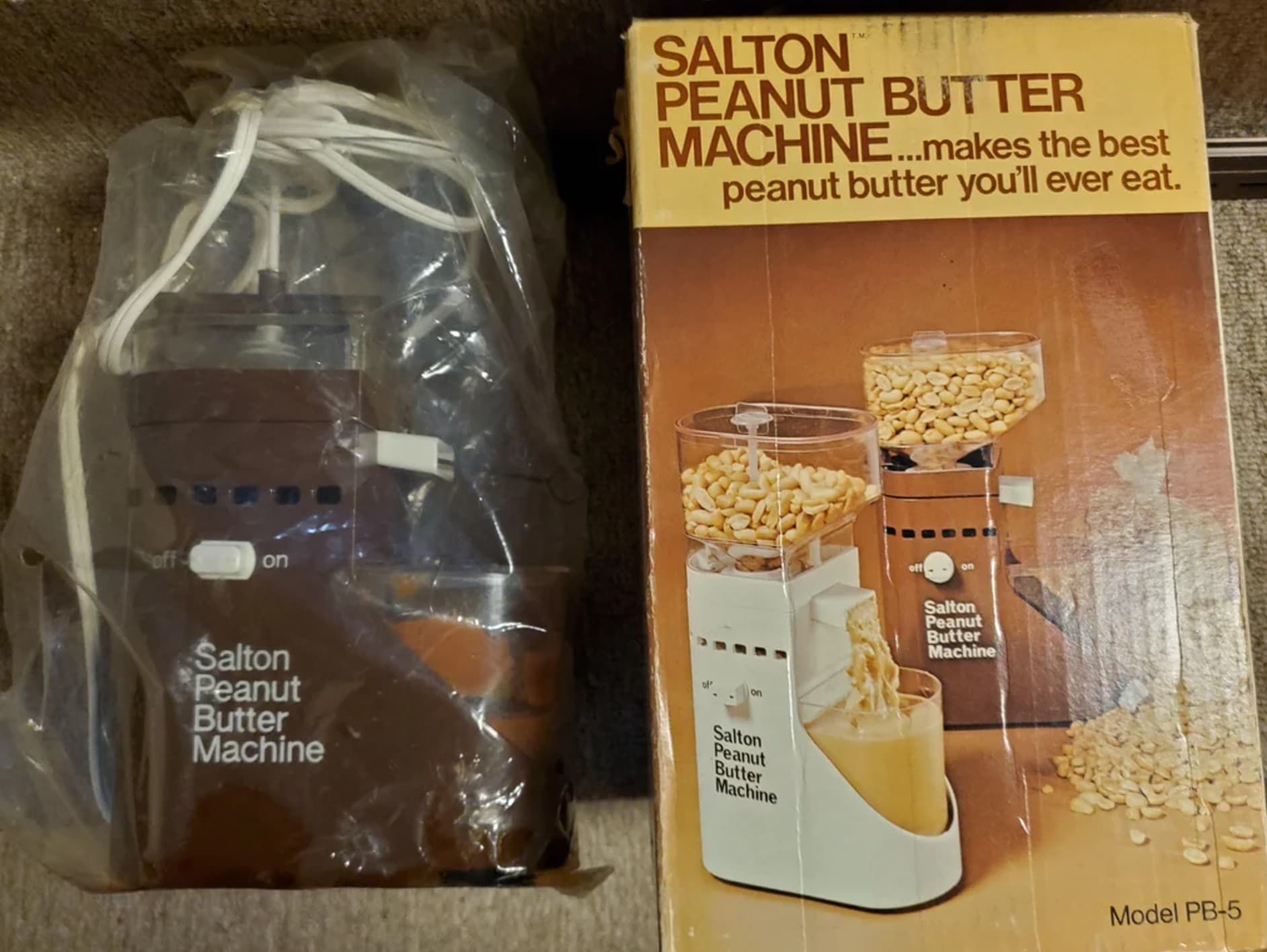 “1975 Peanut Butter Maker, complete with circa 1975 peanut butter residue.”